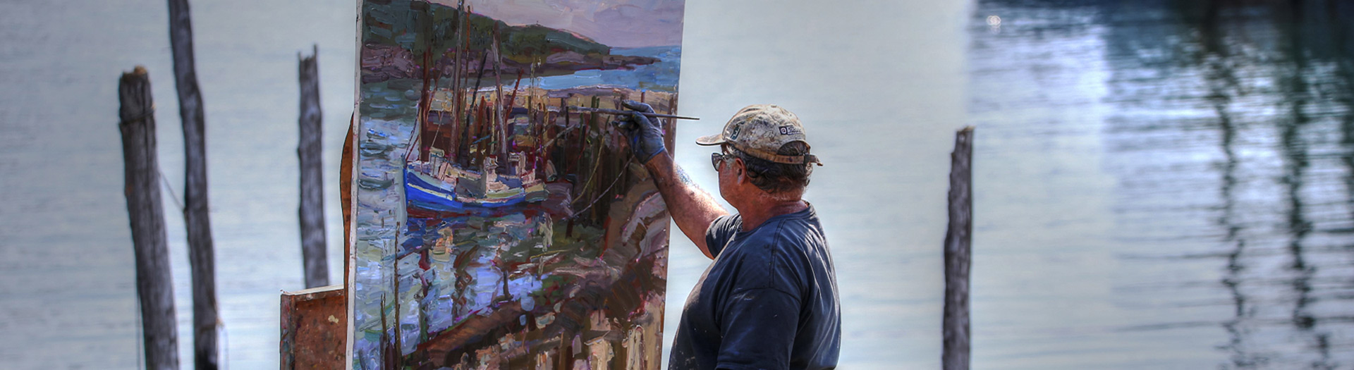 Painting the waterfront scenery in Whale Cove