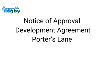 Public Notice - Approval of Development Agreement